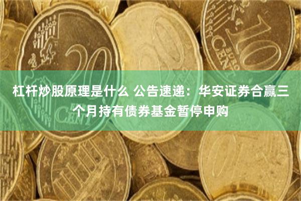 杠杆炒股原理是什么 公告速递：华安证券合赢三个月持有债券基金暂停申购