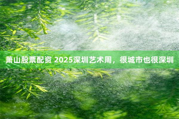 萧山股票配资 2025深圳艺术周，很城市也很深圳