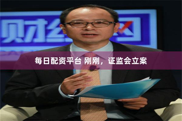 每日配资平台 刚刚，证监会立案