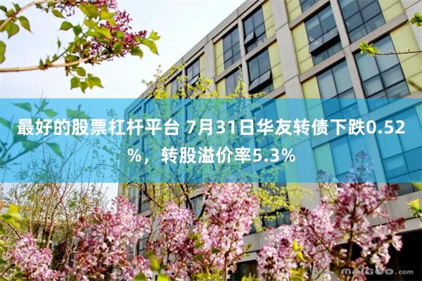 最好的股票杠杆平台 7月31日华友转债下跌0.52%，转股溢价率5.3%