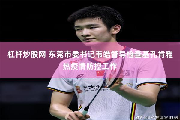 杠杆炒股网 东莞市委书记韦皓督导检查基孔肯雅热疫情防控工作