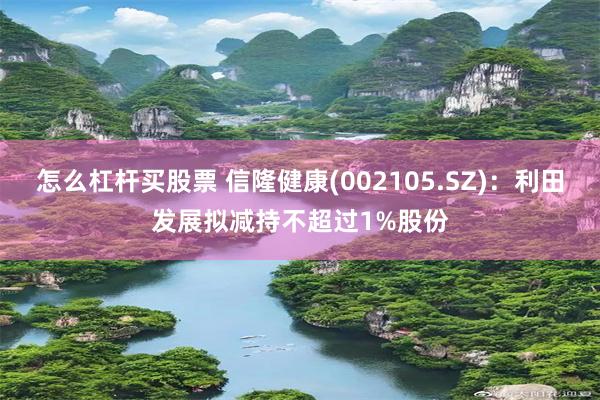怎么杠杆买股票 信隆健康(002105.SZ)：利田发展拟减持不超过1%股份