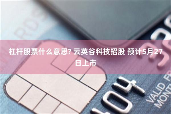杠杆股票什么意思? 云英谷科技招股 预计5月27日上市