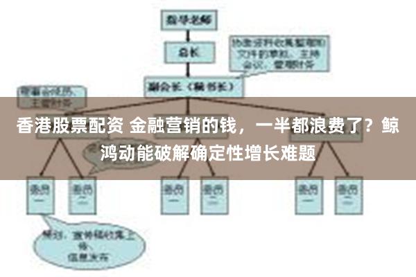 香港股票配资 金融营销的钱，一半都浪费了？鲸鸿动能破解确定性增长难题