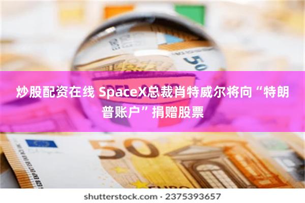 炒股配资在线 SpaceX总裁肖特威尔将向“特朗普账户”捐赠股票
