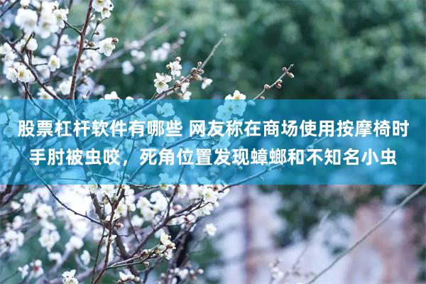 股票杠杆软件有哪些 网友称在商场使用按摩椅时手肘被虫咬，死角位置发现蟑螂和不知名小虫