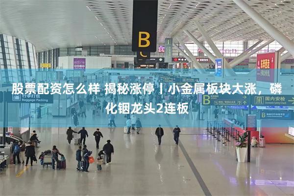 股票配资怎么样 揭秘涨停丨小金属板块大涨，磷化铟龙头2连板
