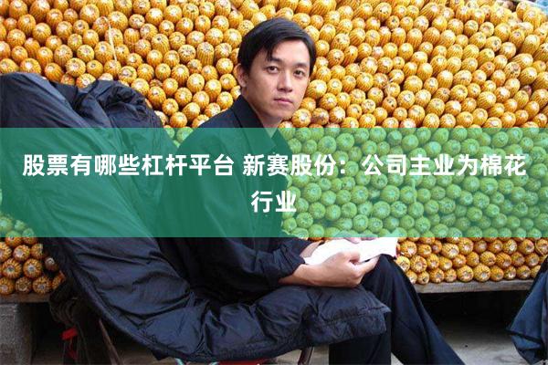 股票有哪些杠杆平台 新赛股份：公司主业为棉花行业