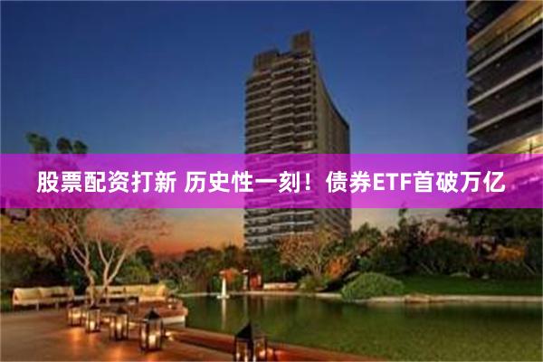 股票配资打新 历史性一刻!债券ETF首破万亿