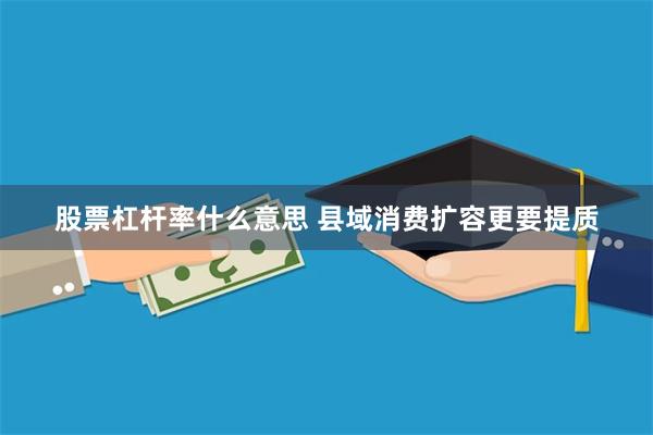 股票杠杆率什么意思 县域消费扩容更要提质